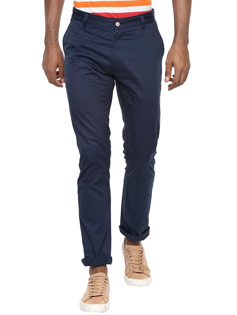navy blue cotton chinos - 15397277 - Zoom Image - 1