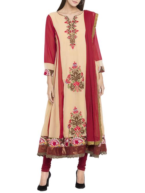 embroidered kalidaar suit set - 15397587 - Standard Image - 1