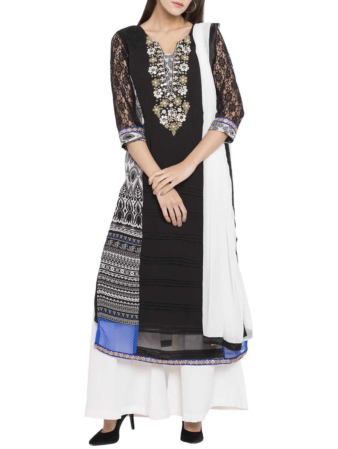 embroidery printed suit set - 15397600 - Zoom Image - 1