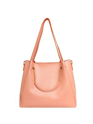 pink leatherette (pu) combo totes - 15398775 - Standard Image - 3