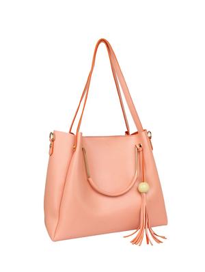 pink leatherette (pu) combo totes - 15398775 - Standard Image - 5