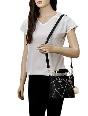 black leatherette (pu) regular sling bag - 15398875 - Standard Image - 5