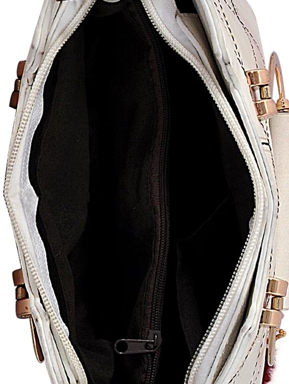 white leatherette (pu) regular sling bag - 15398876 - Zoom Image - 3