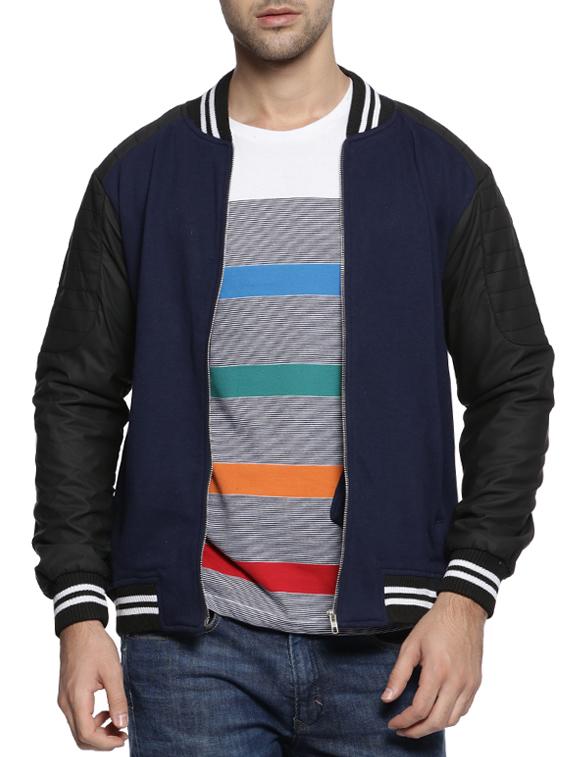 blue cotton casual jacket - 15399011 - Zoom Image - 1