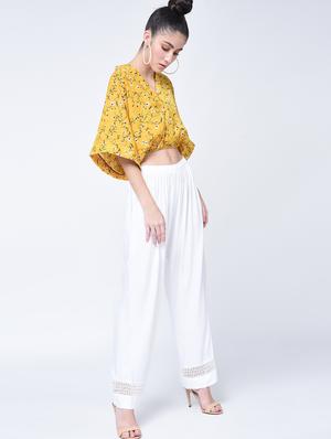crochet detail straight palazzo - 15399041 - Standard Image - 4