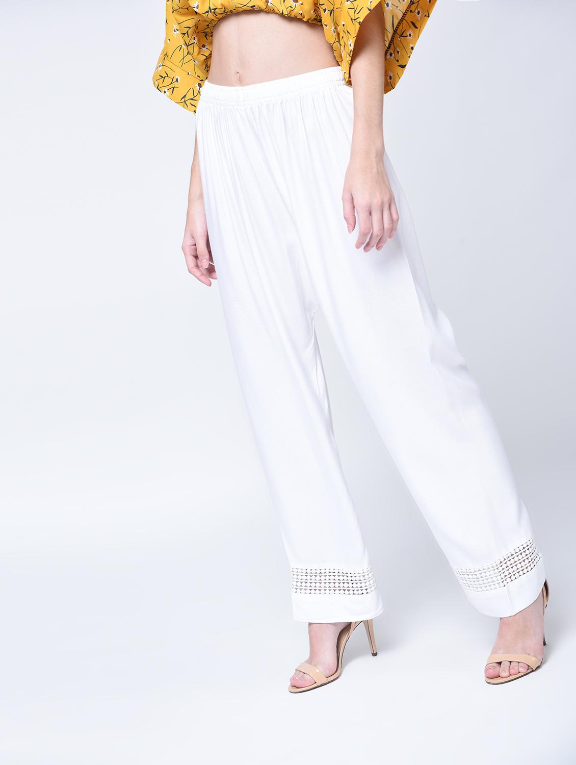 crochet detail straight palazzo - 15399041 - Zoom Image - 1