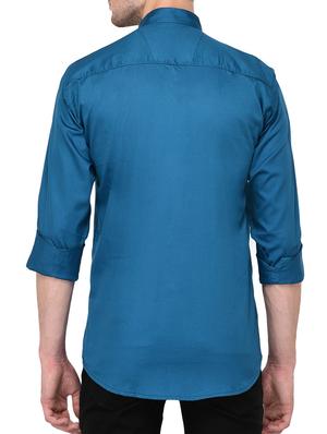 blue cotton casual shirt - 15399379 - Standard Image - 3