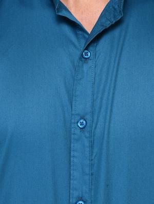 blue cotton casual shirt - 15399379 - Standard Image - 4