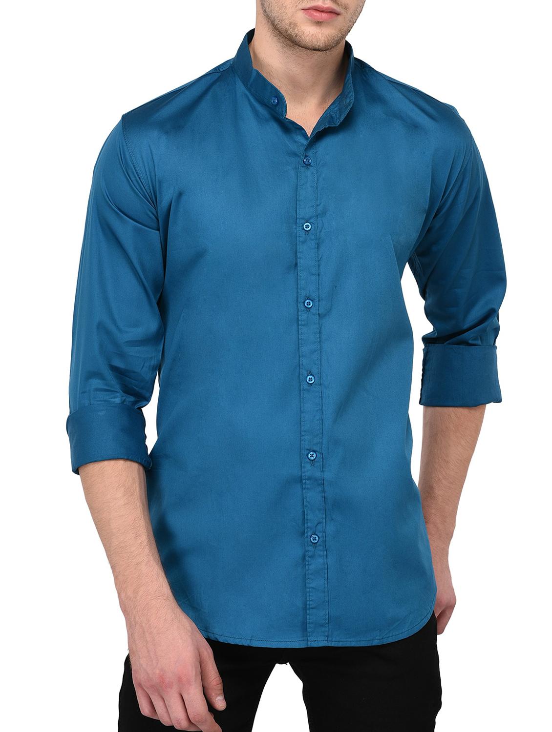 blue cotton casual shirt - 15399379 - Zoom Image - 1