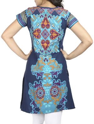 straight printed kurta - 15399446 - Standard Image - 3