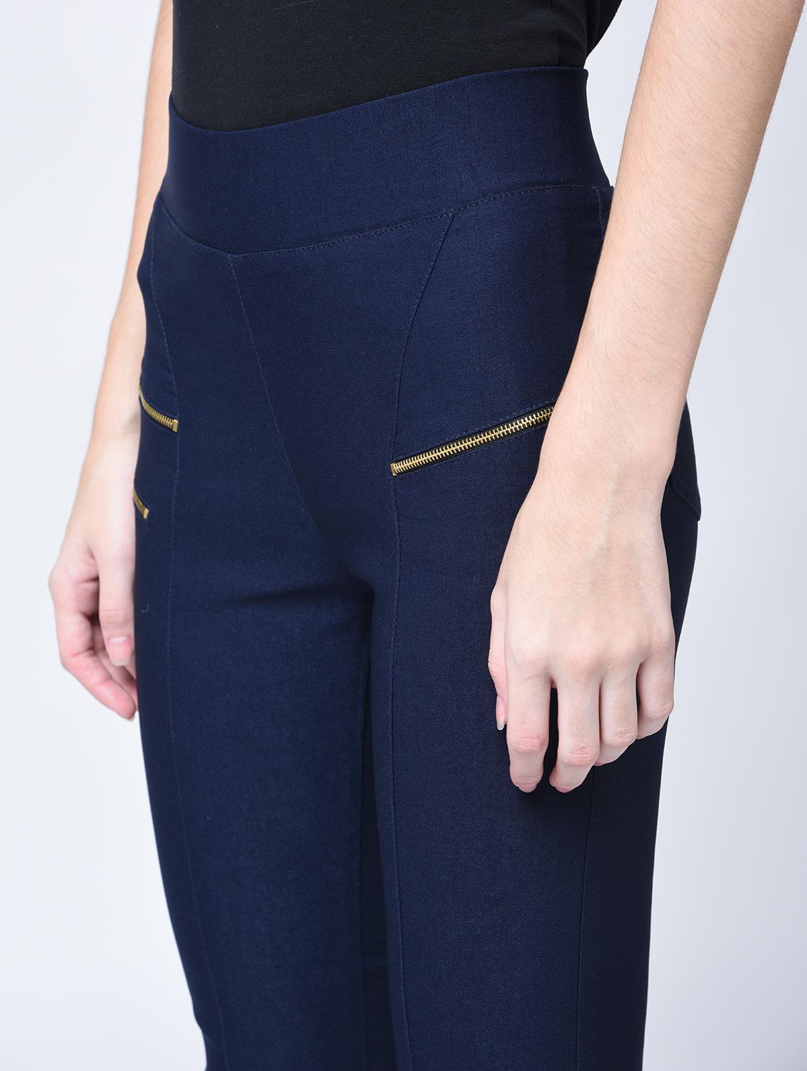 high waist zipper detail jegging - 15399485 - Zoom Image - 2