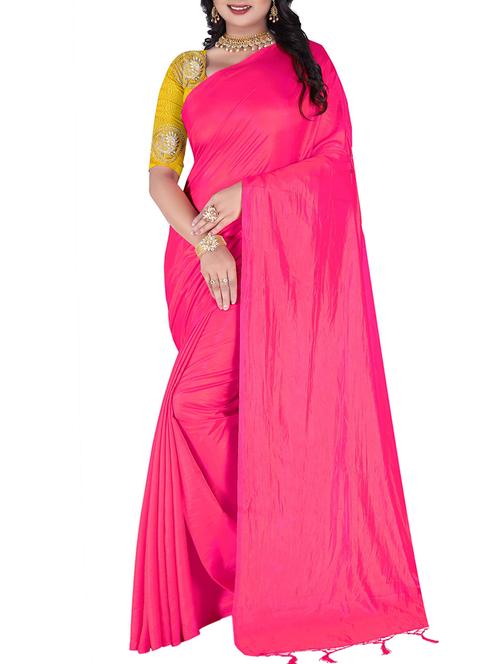 solid mysore silk saree with tassels with blouse - 15400042 - Standard Image - 1