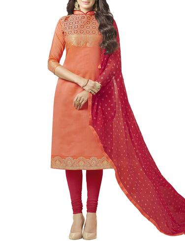 Self-design unstitched straight pant suit - 15400570 - Very Small Image - 1