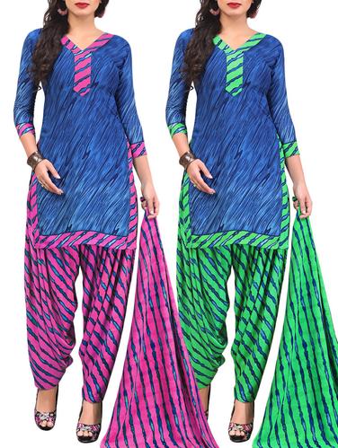 Printed unstitched combo suit - 15400953 - Very Small Image - 1