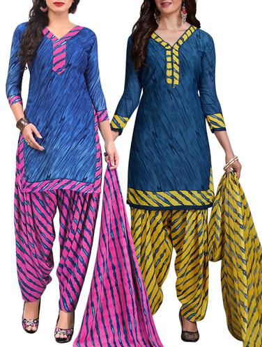 Printed unstitched combo suit - 15400984 - Very Small Image - 1