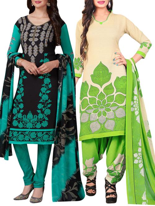 multi synthetic suit combos unstitched - 15401011 - Standard Image - 1