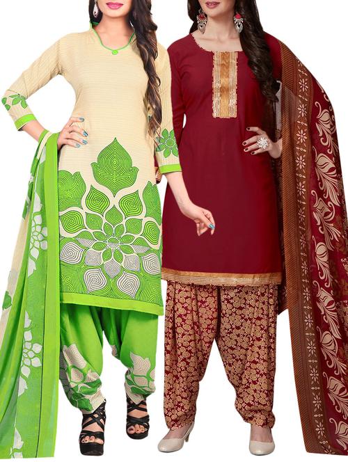multi synthetic suit combos unstitched - 15401013 - Standard Image - 1