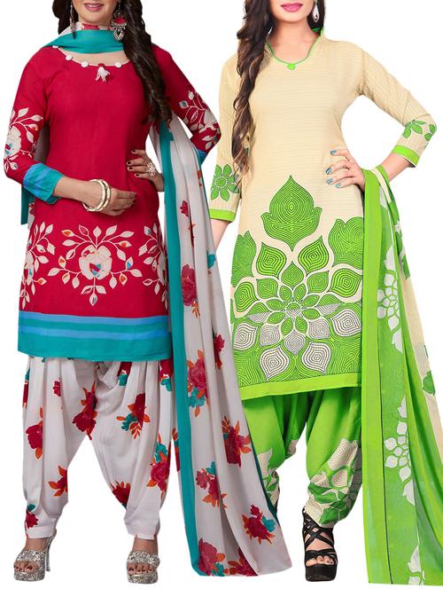 multi synthetic suit combos unstitched - 15401024 - Standard Image - 1