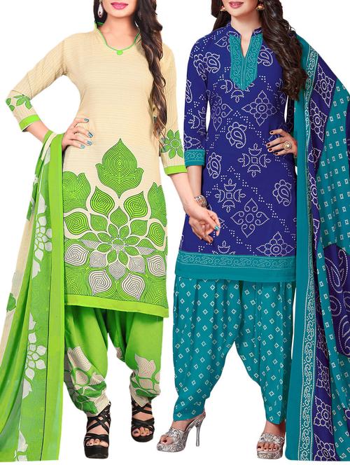 multi synthetic suit combos unstitched - 15401030 - Standard Image - 1