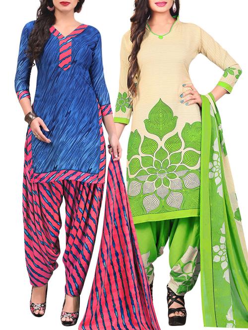multi synthetic suit combos unstitched - 15401033 - Standard Image - 1