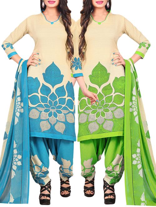 multi synthetic suit combos unstitched - 15401036 - Standard Image - 1