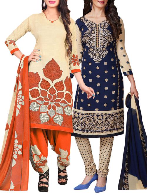 multi synthetic suit combos unstitched - 15401039 - Standard Image - 1