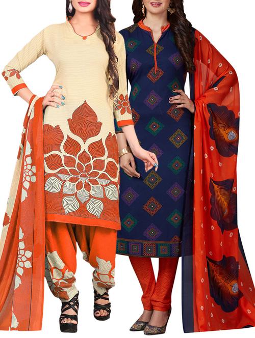 multi synthetic suit combos unstitched - 15401043 - Standard Image - 1