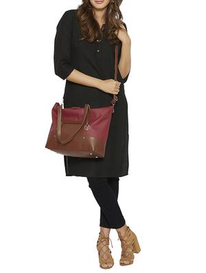 maroon leatherette (pu) regular sling bag - 15401374 - Standard Image - 5