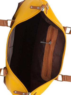 yellow leatherette (pu) regular sling bag - 15401375 - Standard Image - 3