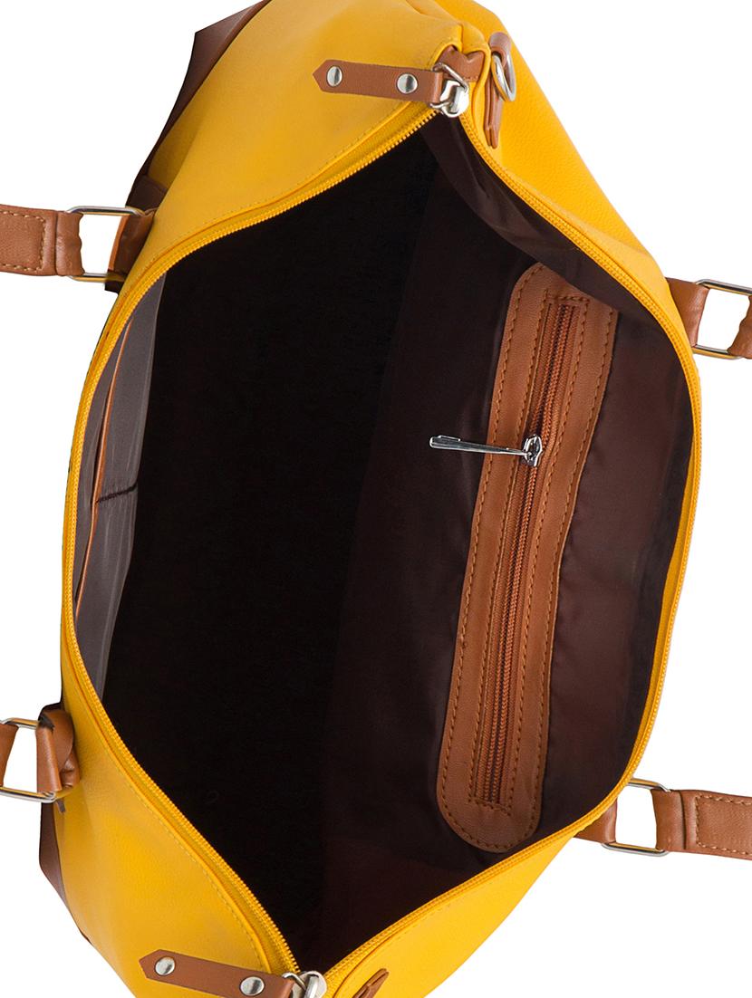 yellow leatherette (pu) regular sling bag - 15401375 - Zoom Image - 3