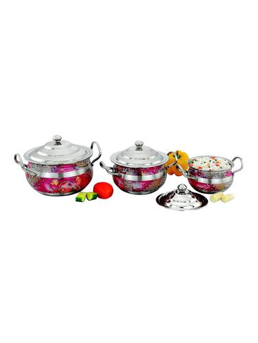 3PC DIAMOND LPG COMPATIBLE ART PRINT COOKWARE SET - 15401410 - Very Small Image - 1