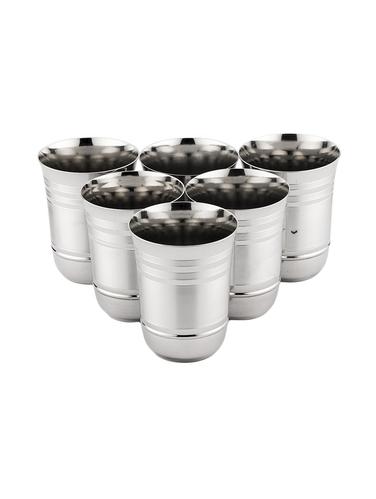 6PC STAINLESS STEEL TUMBLERS SILVER TOUCH - 15401425 - Very Small Image - 1