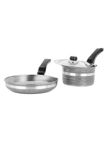 3pcs INDUCTION METALLIC BLACK INDUCTION BASE COOKWARE SET - 15401445 - Very Small Image - 1