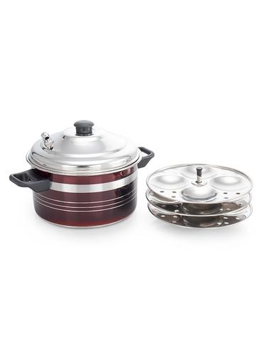 RED COLOR IDLY COOKER - 15401502 - Very Small Image - 1