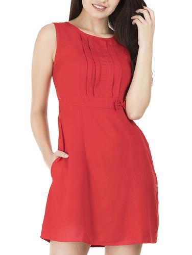 bow detail side pocket dress - 15402140 - Very Small Image - 1