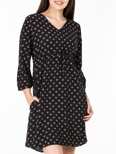 draw string detail printed dress - 15402144 - Very Small Image - 1