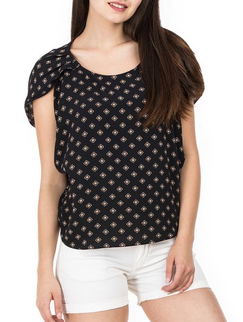 cap sleeved printed top - 15402147 - Standard Image - 1