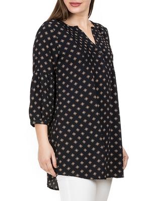 pin tucks detail printed tunic - 15402148 - Standard Image - 2