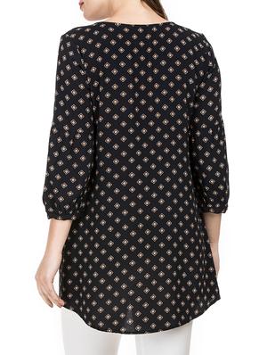 pin tucks detail printed tunic - 15402148 - Standard Image - 3
