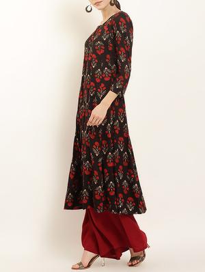 flared printed kurta - 15402320 - Standard Image - 2