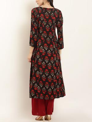 flared printed kurta - 15402320 - Standard Image - 3