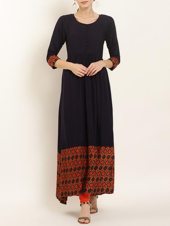 flared printed kurta - 15402325 - Zoom Image - 1