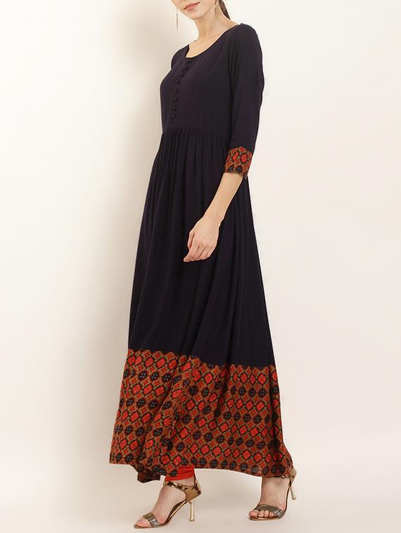 flared printed kurta - 15402325 - Zoom Image - 2