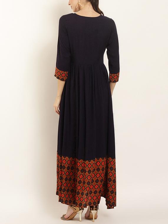 flared printed kurta - 15402325 - Zoom Image - 3