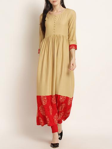 Flared printed kurta - 15402332 - Very Small Image - 1