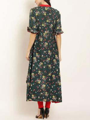 asymmetric printed kurta - 15402333 - Standard Image - 3