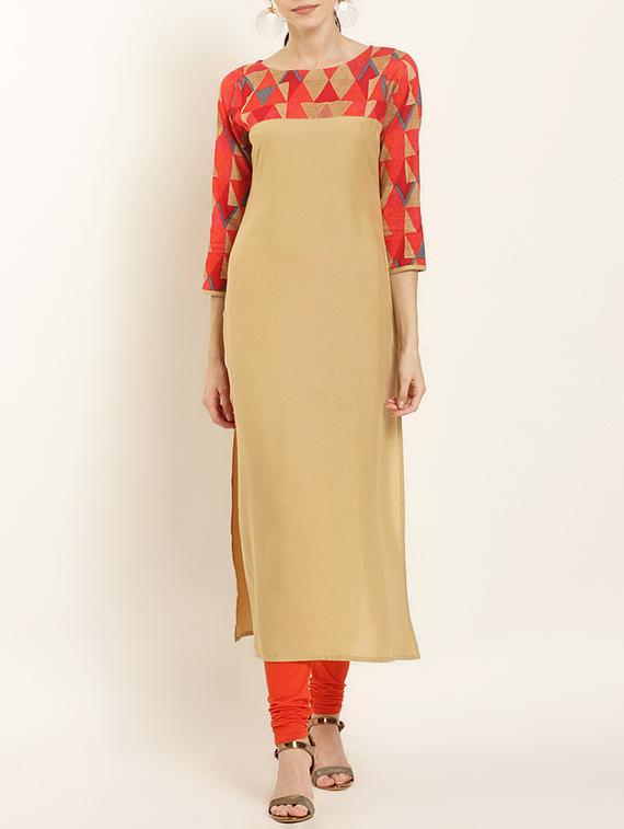 straight printed kurta - 15402337 - Zoom Image - 1