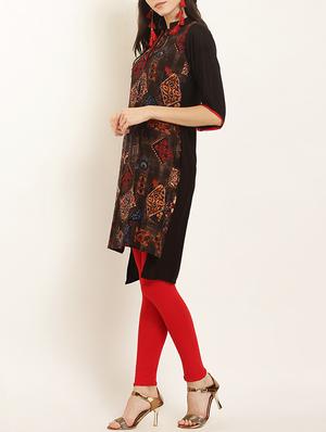 printed high-low kurta - 15402338 - Standard Image - 2
