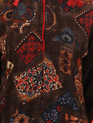 printed high-low kurta - 15402338 - Standard Image - 4