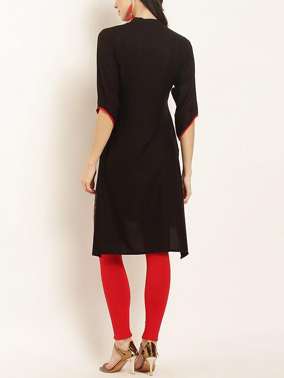 printed high-low kurta - 15402338 - Zoom Image - 3